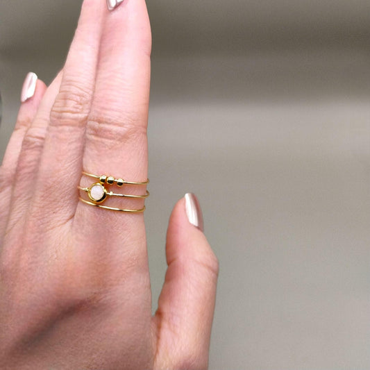 Moonstone Gemstone Fidget Ring