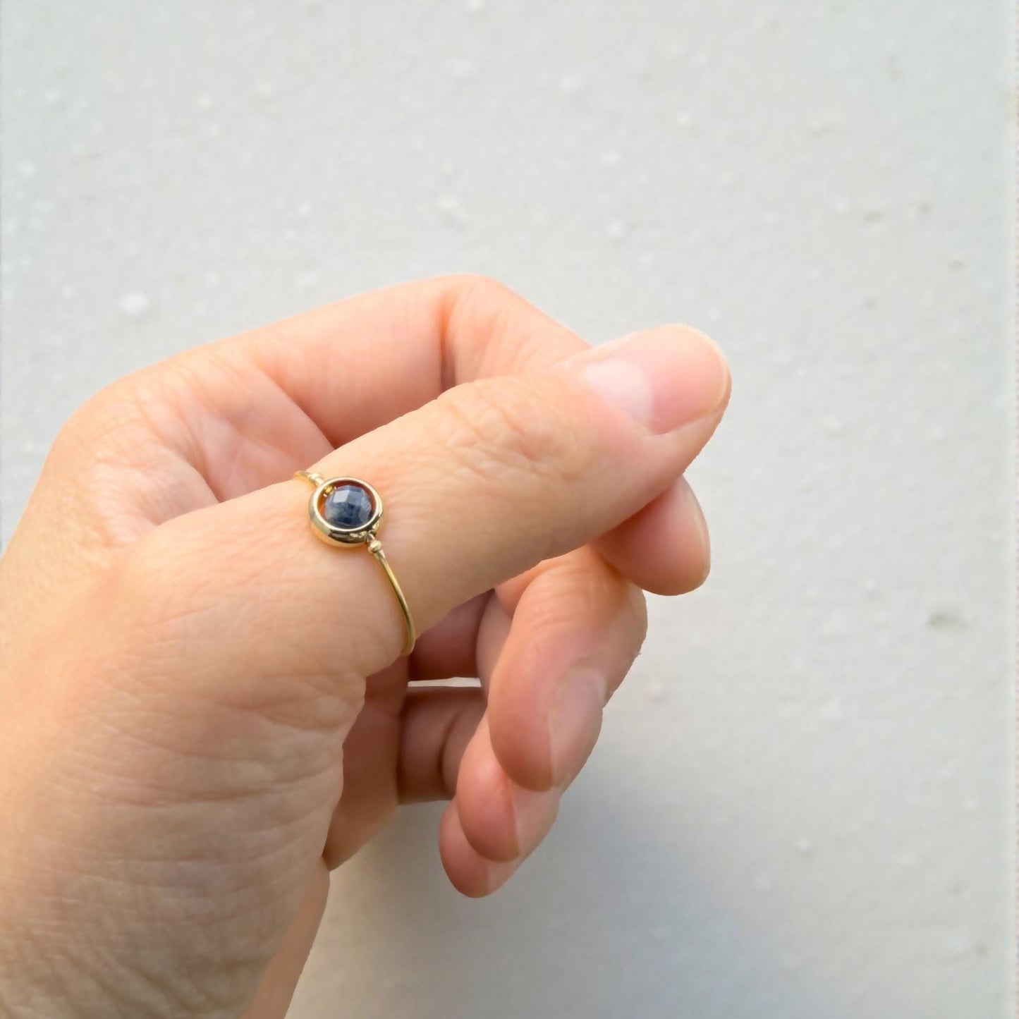 Blue Sapphire Gemstone Fidget Ring 09