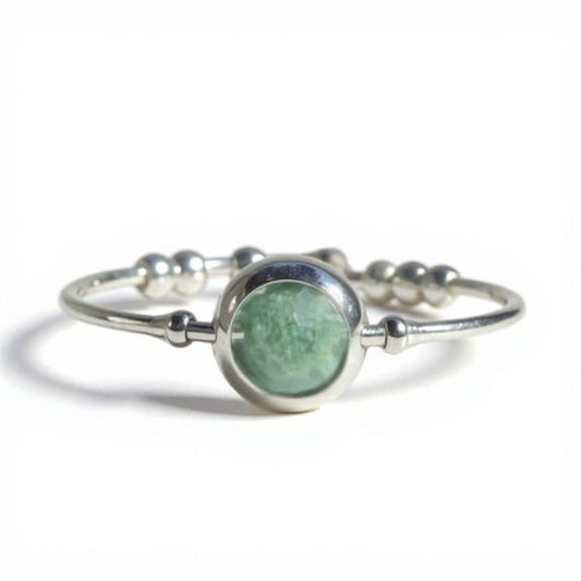 Natural Emerald Gemstone Fidget Ring