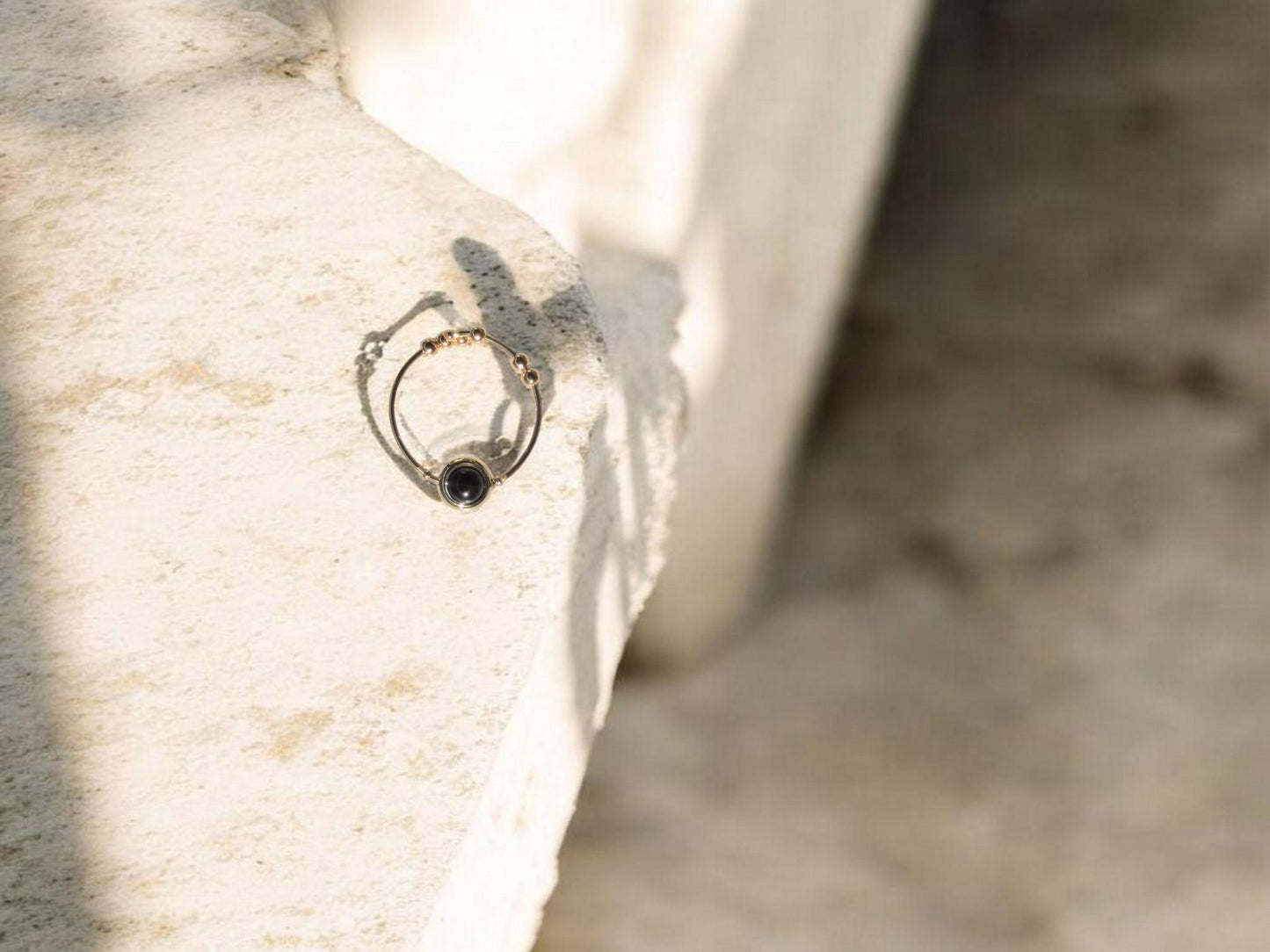 Obsidian Gemstone Fidget Ring