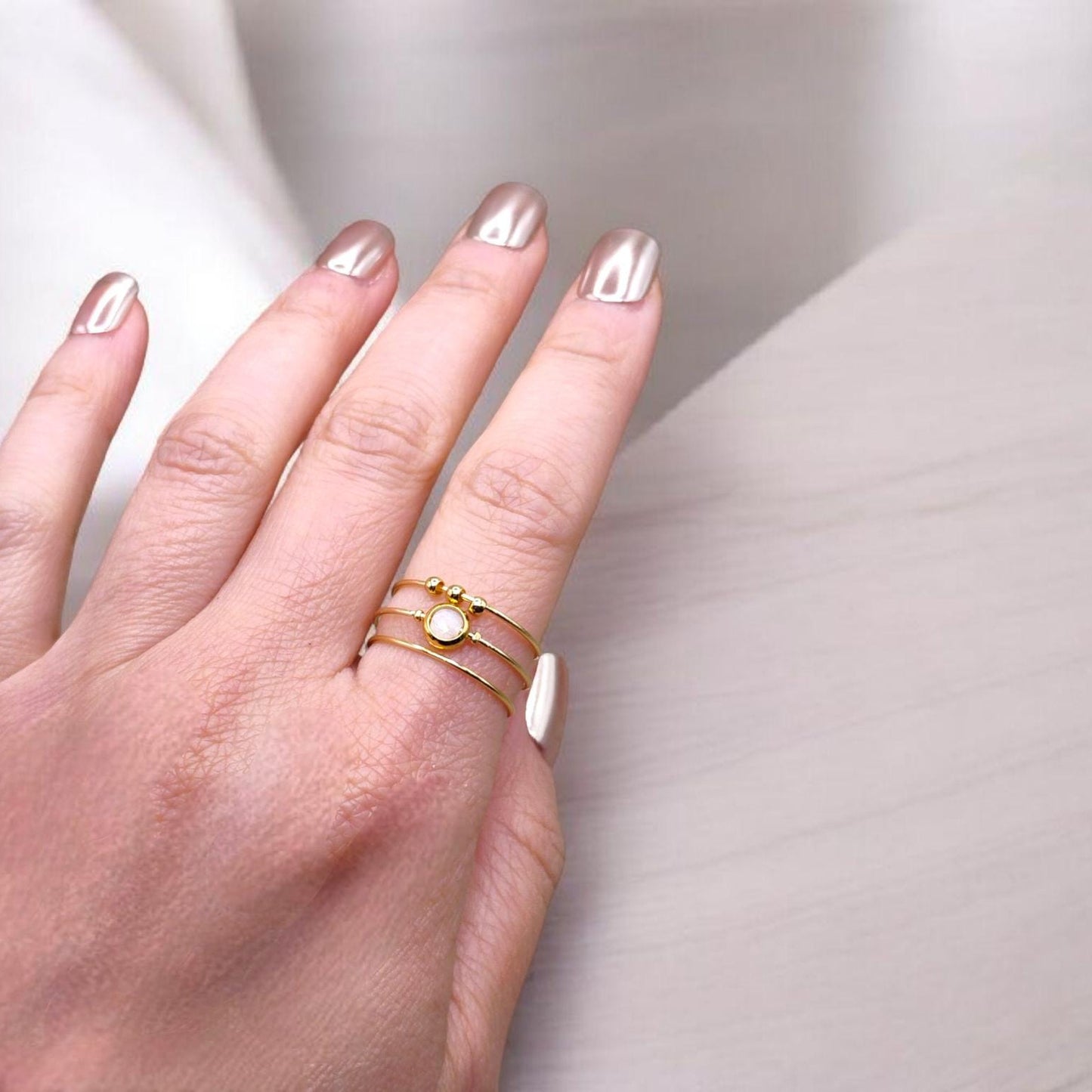 Moonstone Gemstone Fidget Ring
