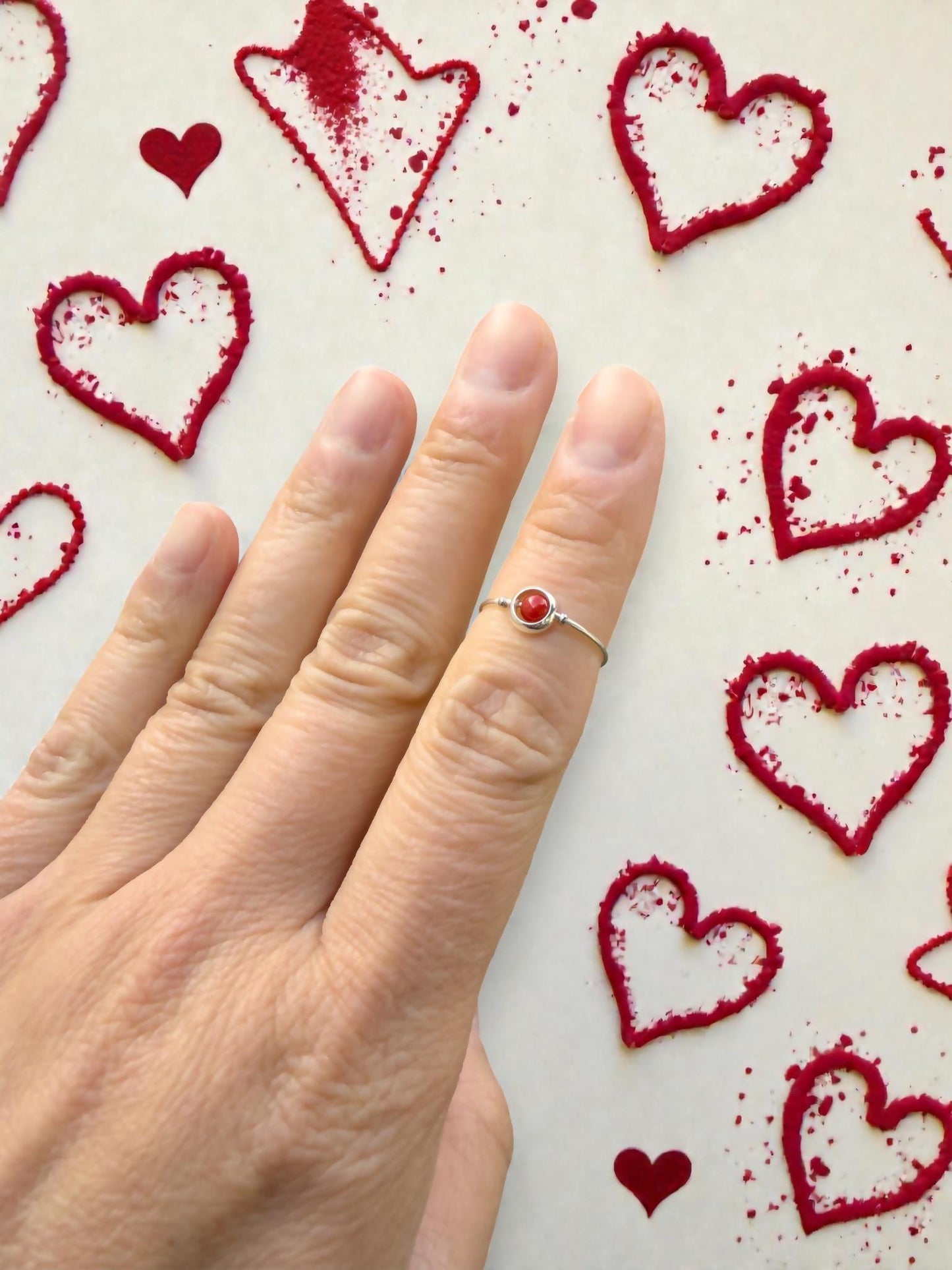Bamboo Coral Gemstone Fidget Ring