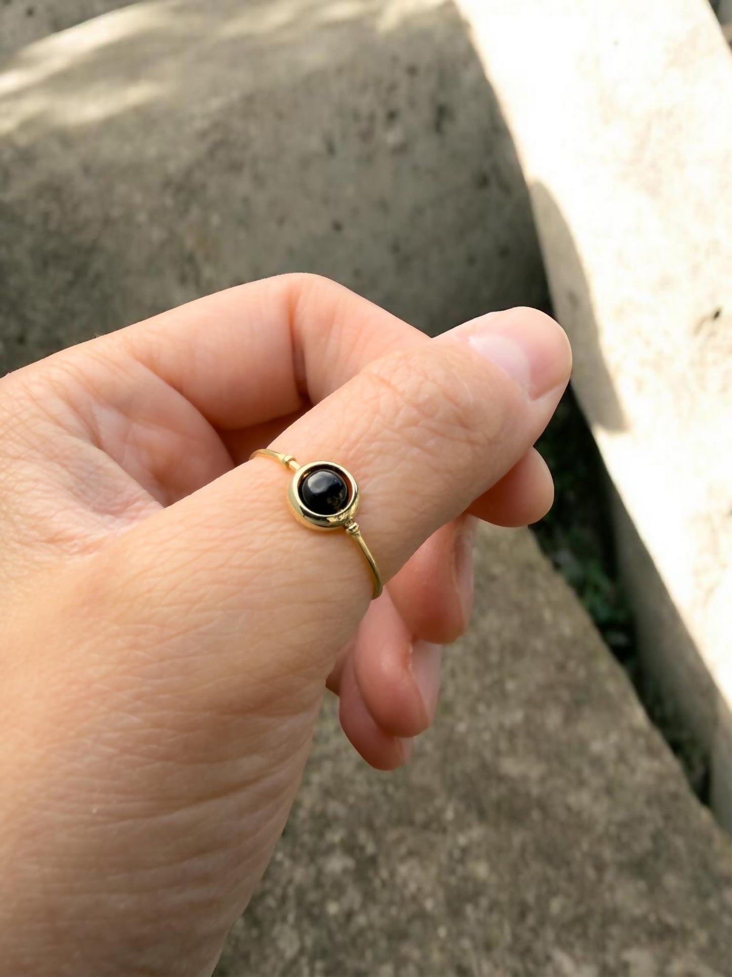 Obsidian Gemstone Fidget Ring