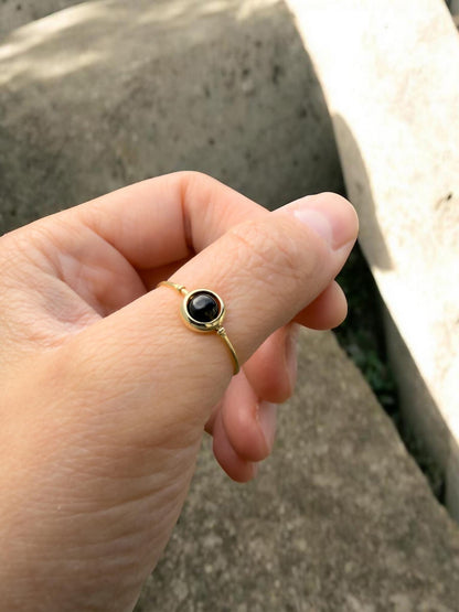 Obsidian Gemstone Fidget Ring