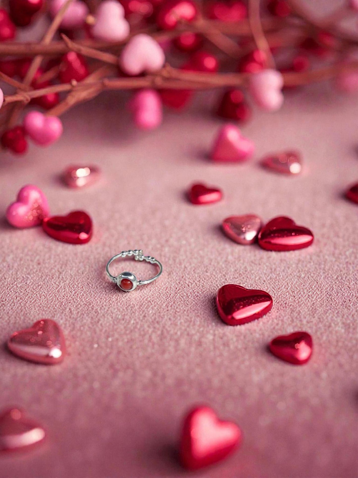 Bamboo Coral Gemstone Fidget Ring