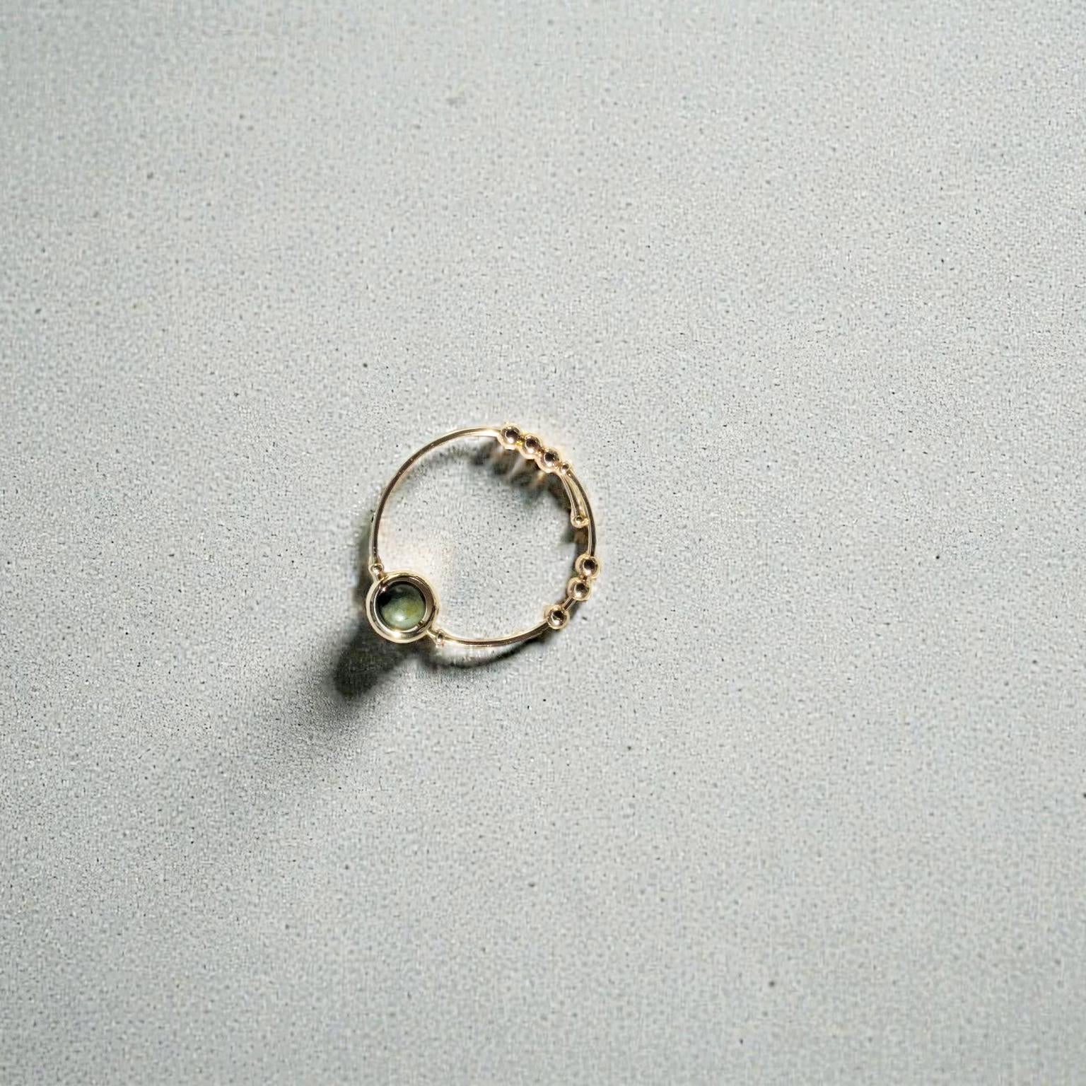 African Turquoise Gemstone Fidget Ring on a gray background