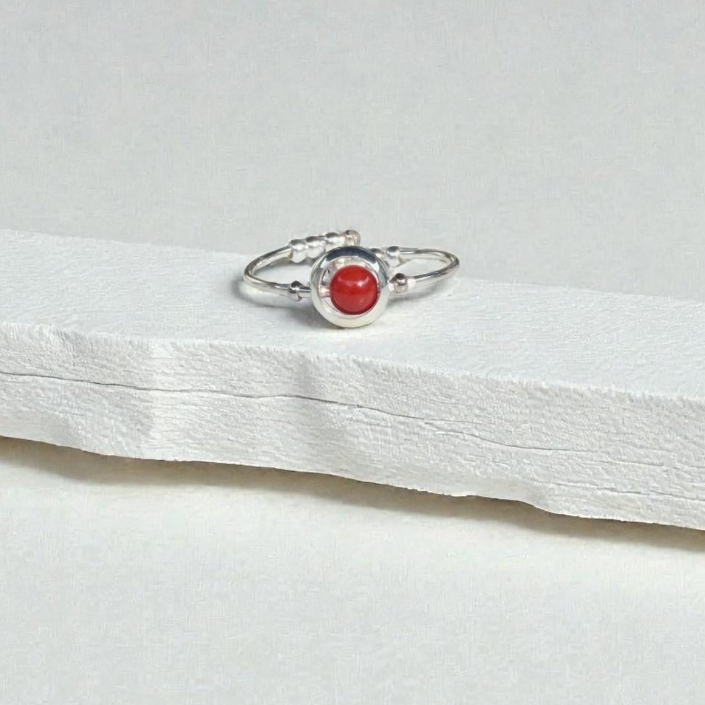 Bamboo Coral Gemstone Fidget Ring