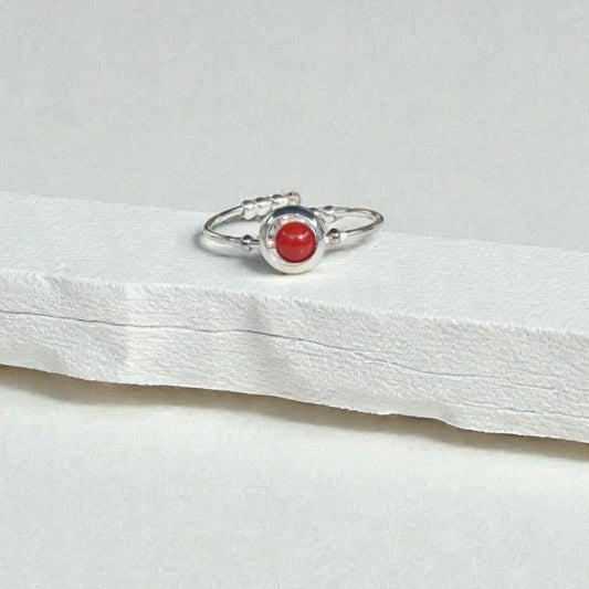 Bamboo Coral Gemstone Fidget Ring