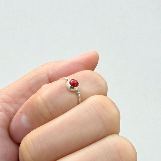 Bamboo Coral Gemstone Fidget Ring 02