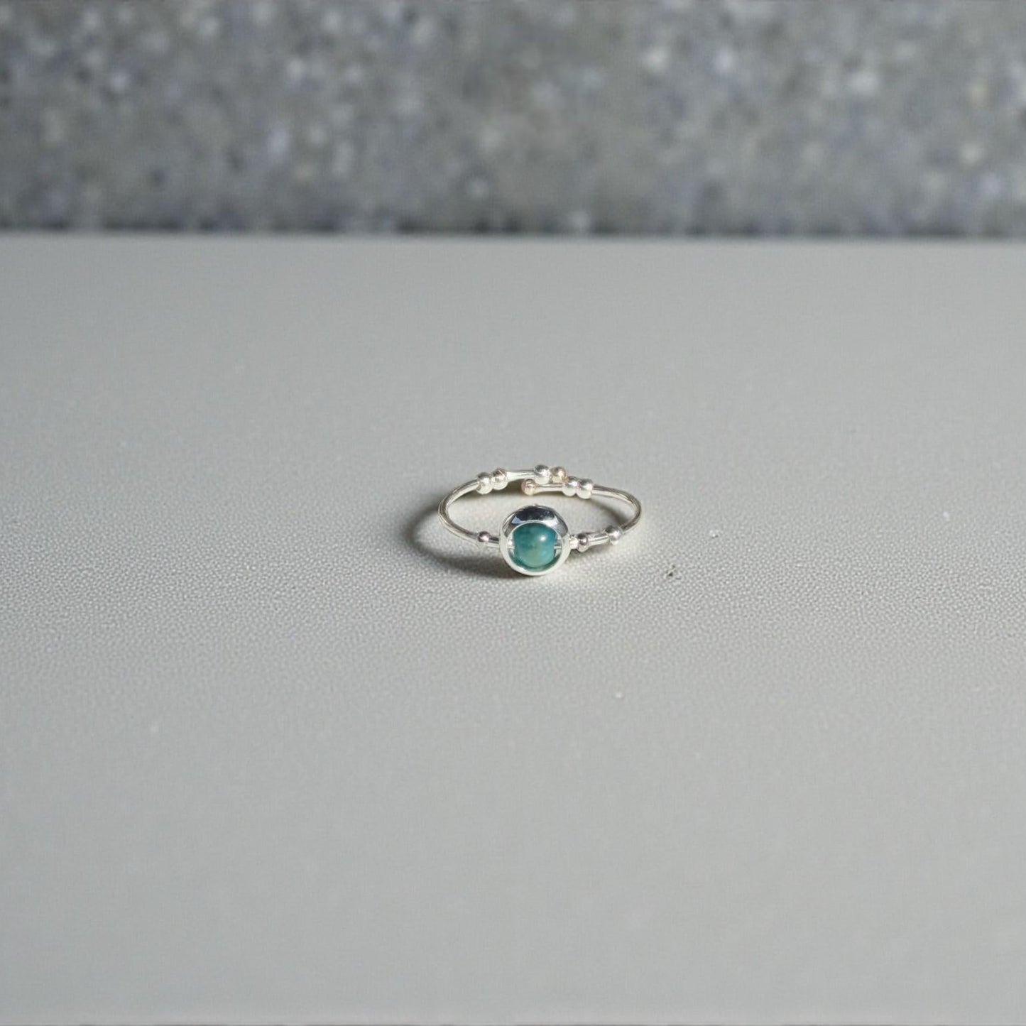 Blue Apatite Gemstone Fidget Ring 02