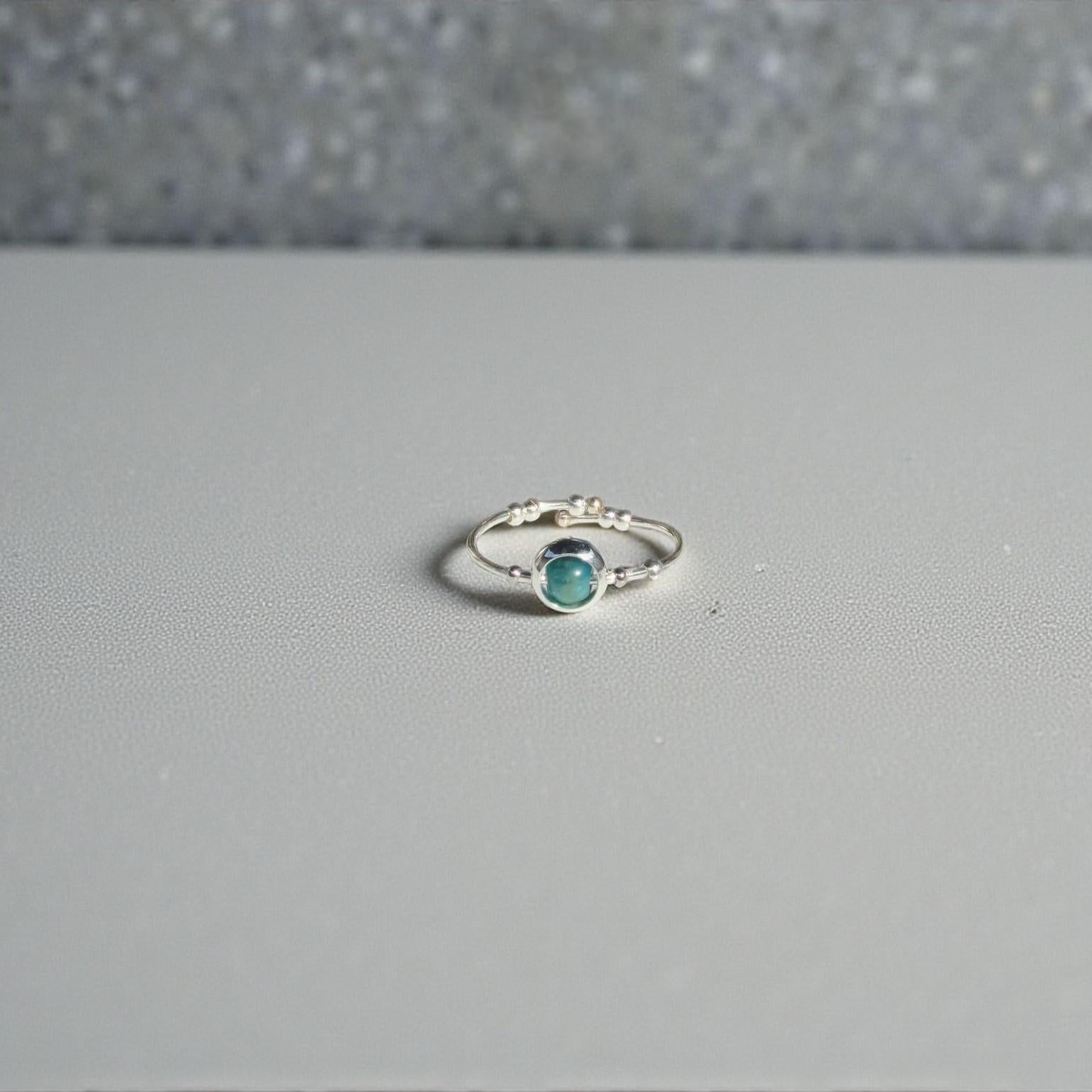 Blue Apatite Gemstone Fidget Ring 02