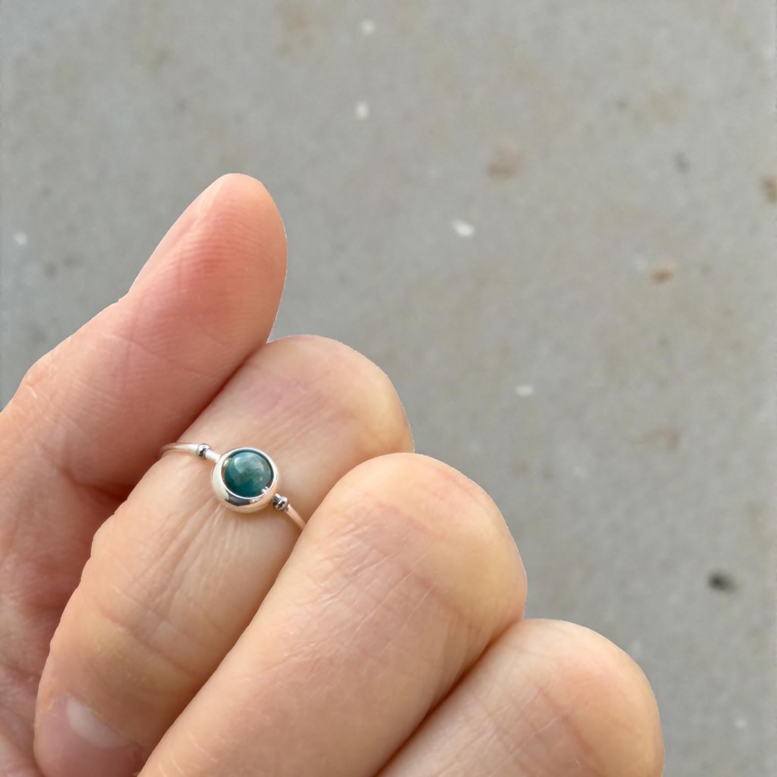 Blue Apatite Gemstone Fidget Ring 03