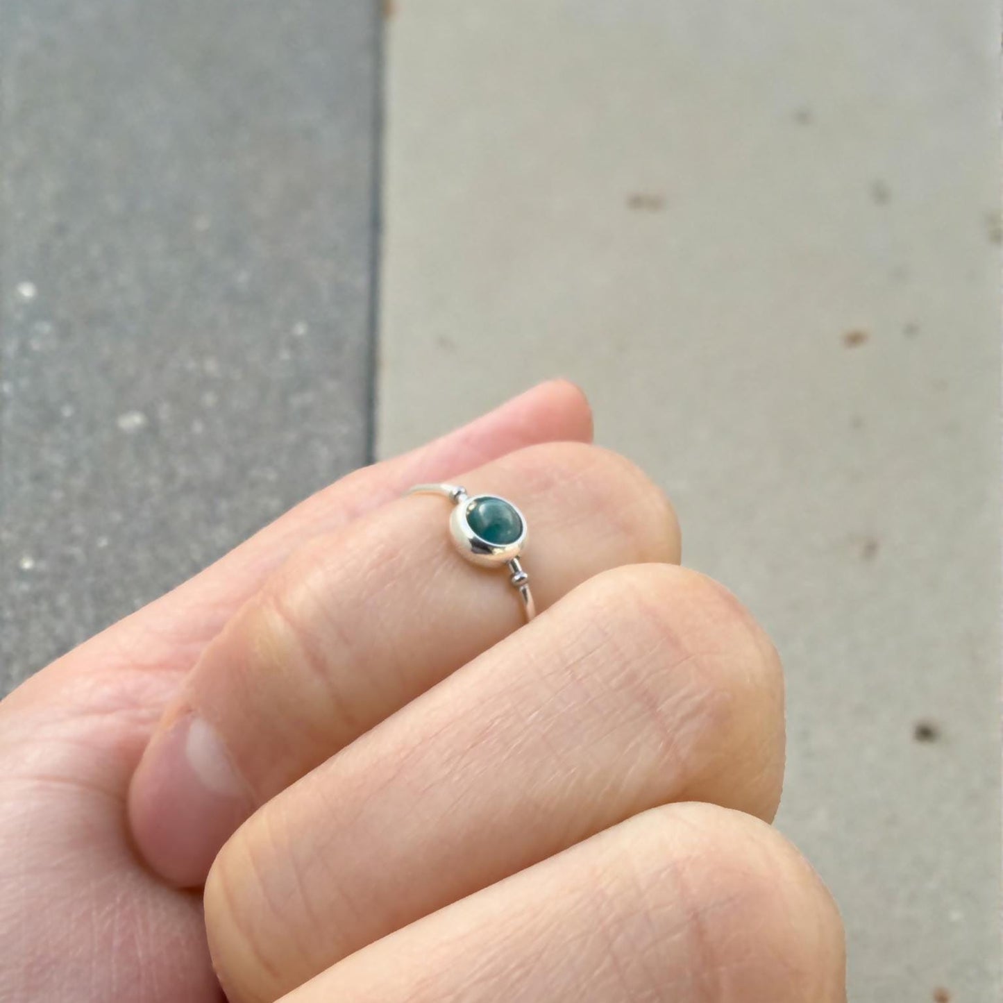 Blue Apatite Gemstone Fidget Ring 04