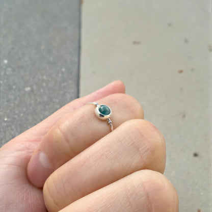Blue Apatite Gemstone Fidget Ring 04