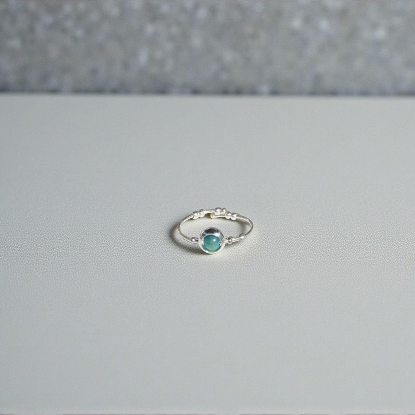 Blue Apatite Gemstone Fidget Ring 05
