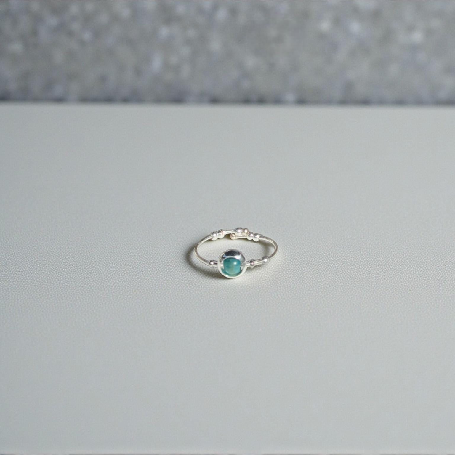 Blue Apatite Gemstone Fidget Ring 05