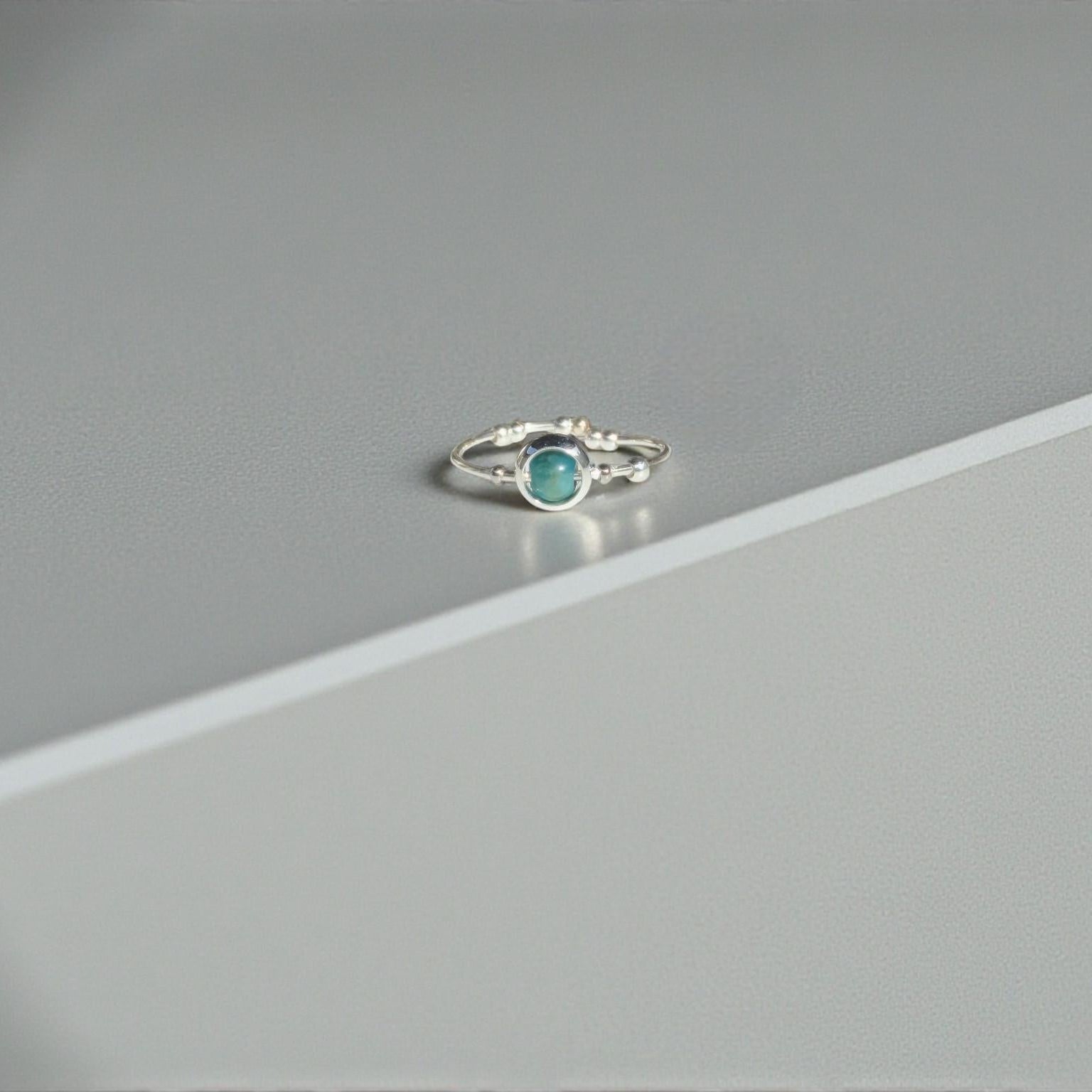Blue Apatite Gemstone Fidget Ring 06