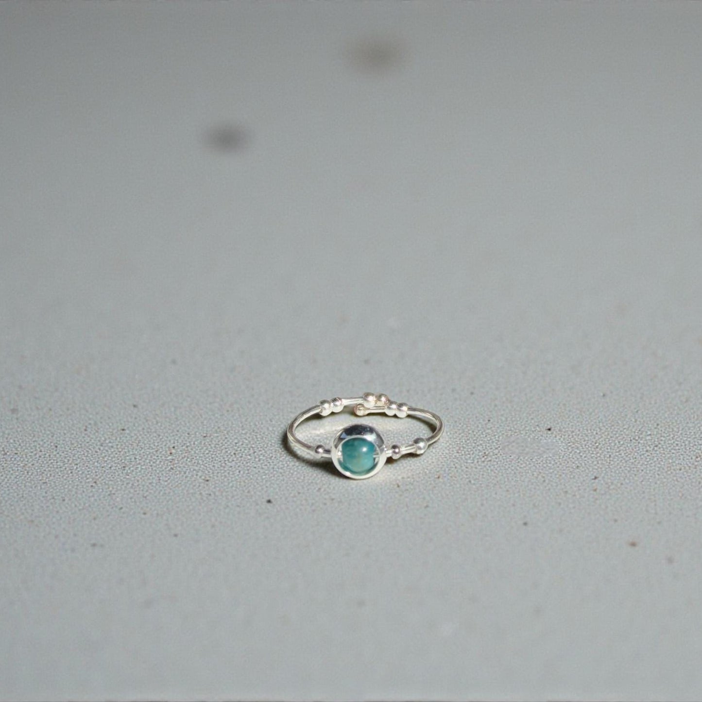 Blue Apatite Gemstone Fidget Ring 07