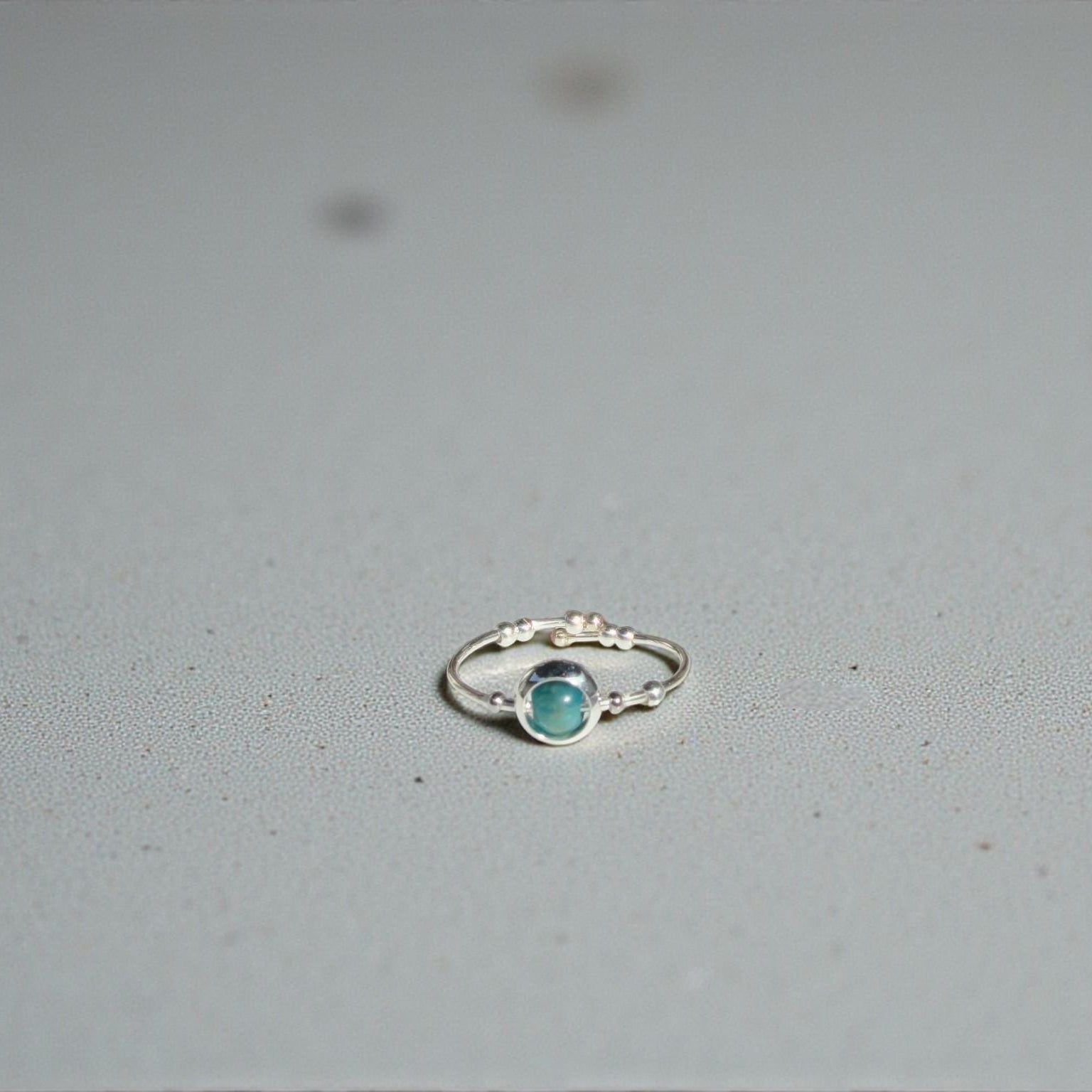 Blue Apatite Gemstone Fidget Ring 07