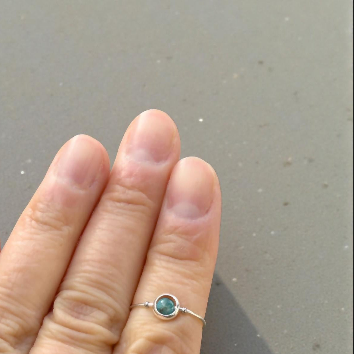 Blue Apatite Gemstone Fidget Ring 08