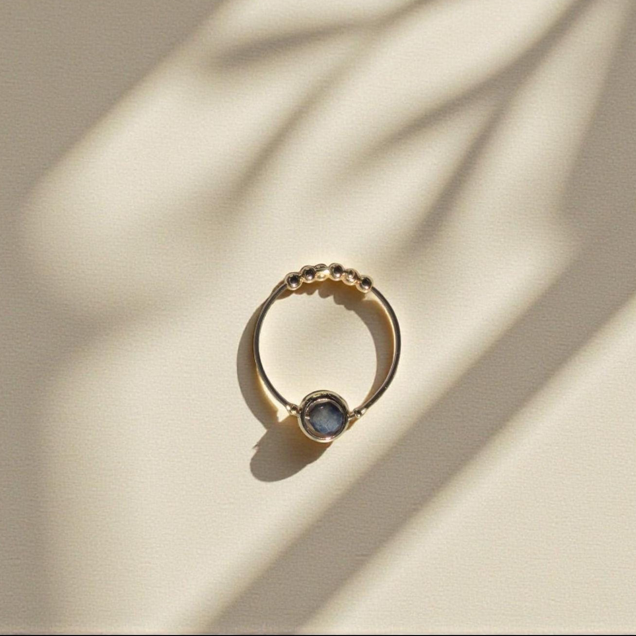 Blue Sapphire Gemstone Fidget Ring
