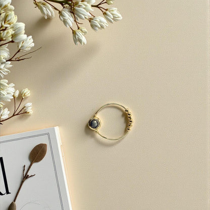Blue Sapphire Gemstone Fidget Ring 03