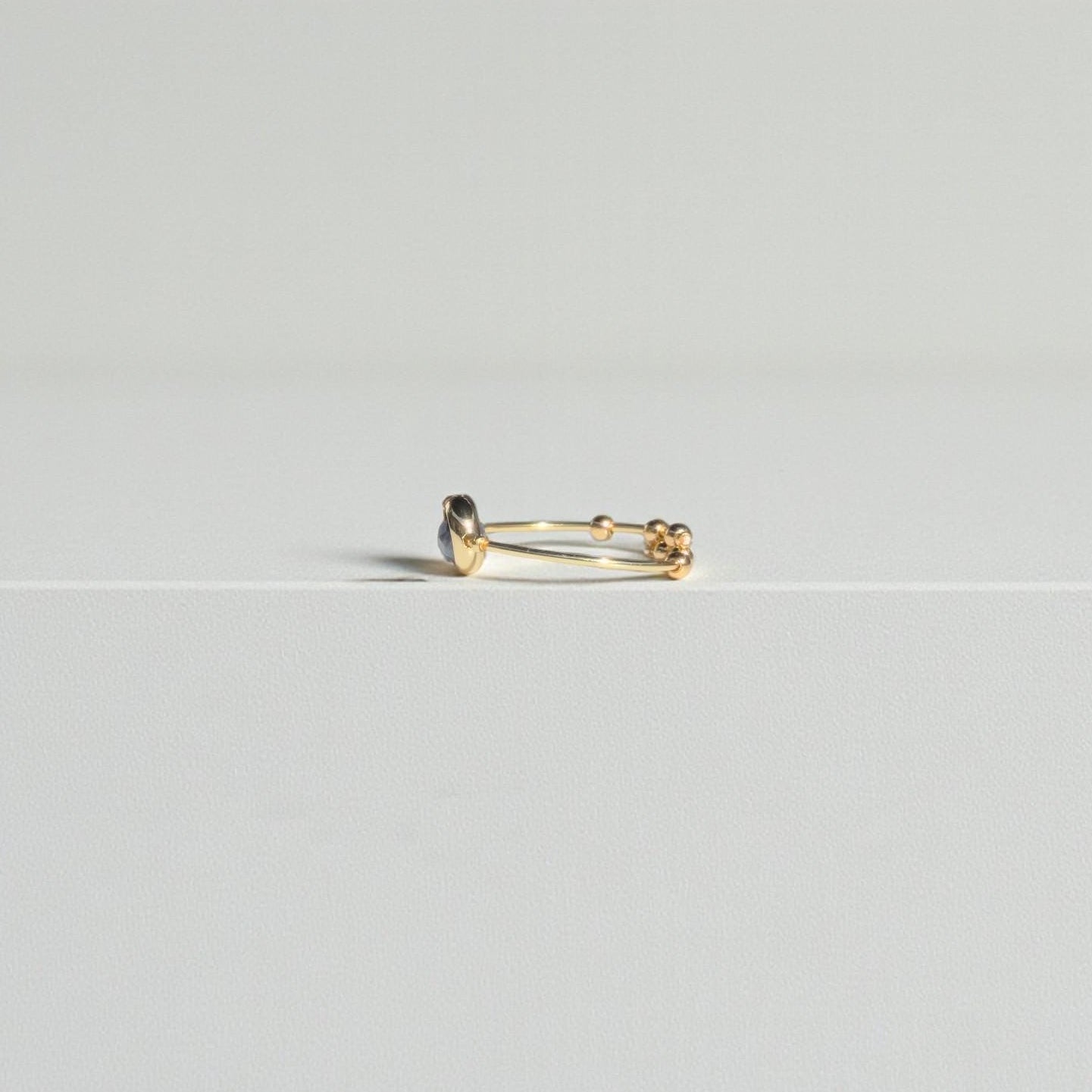 Blue Sapphire Gemstone Fidget Ring 07
