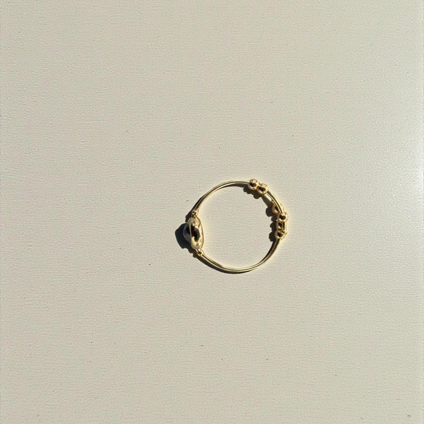 Blue Sapphire Gemstone Fidget Ring 08