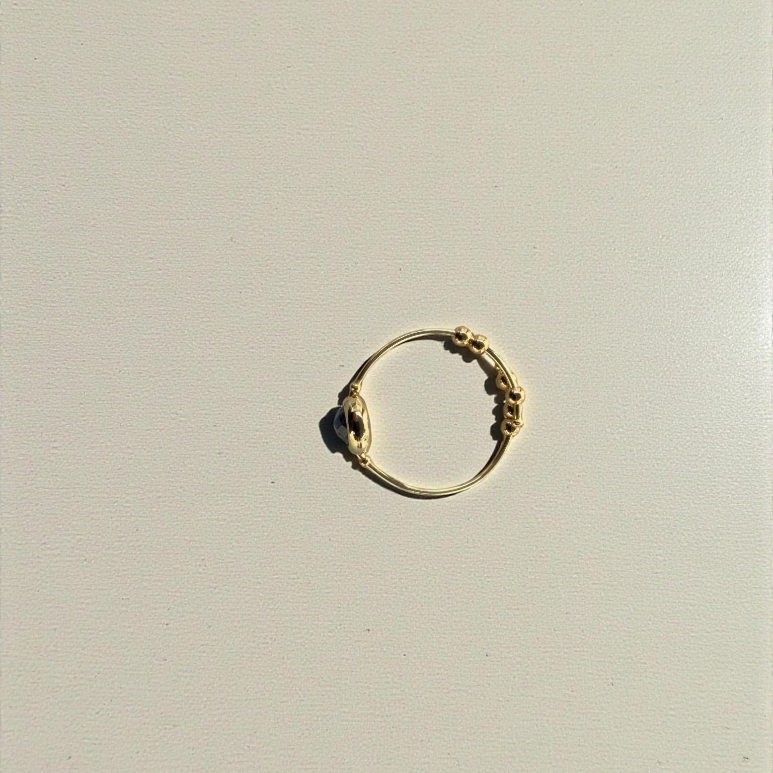 Blue Sapphire Gemstone Fidget Ring 08