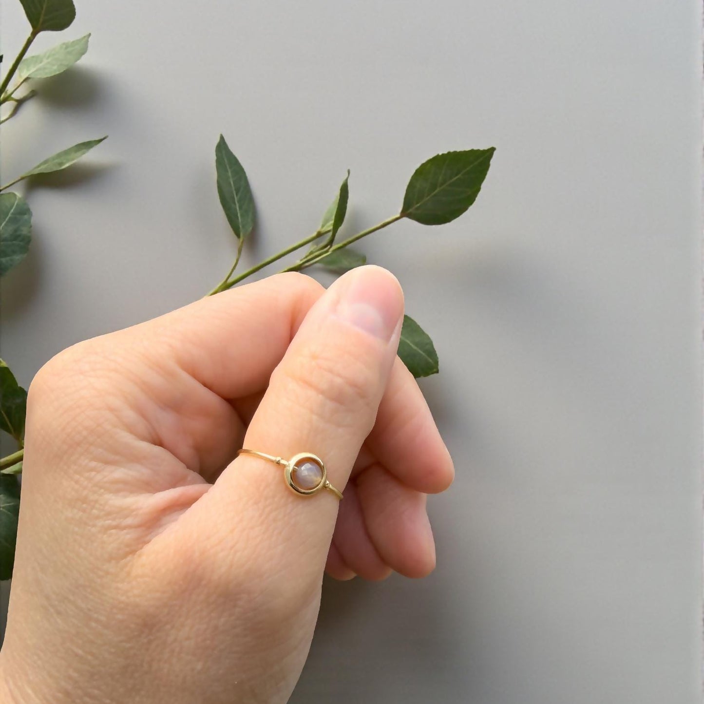 Gray Onyx Gemstone Fidget Ring