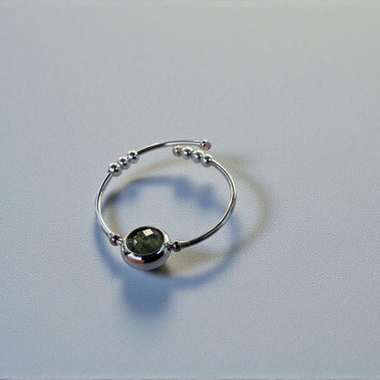 Green Apatite Gemstone Fidget Ring
