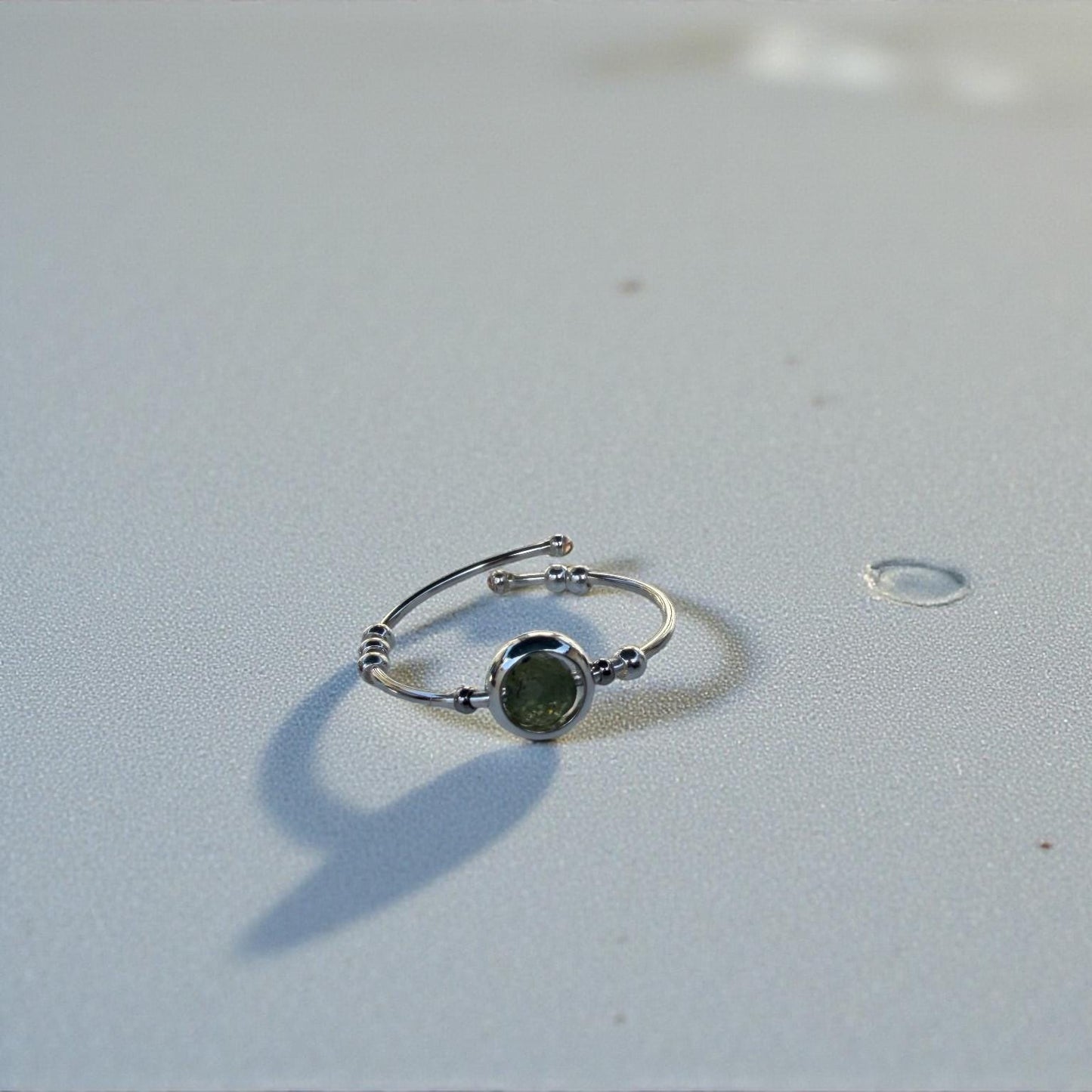 Green Apatite Gemstone Fidget Ring 09