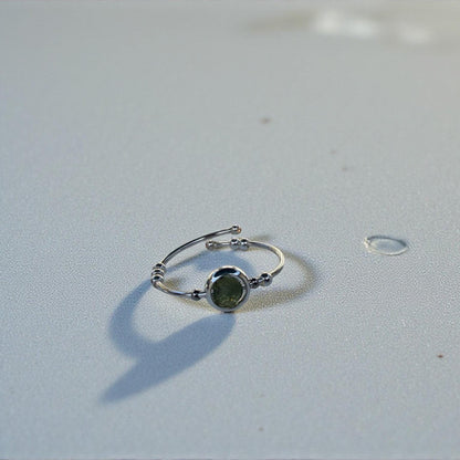 Green Apatite Gemstone Fidget Ring 09