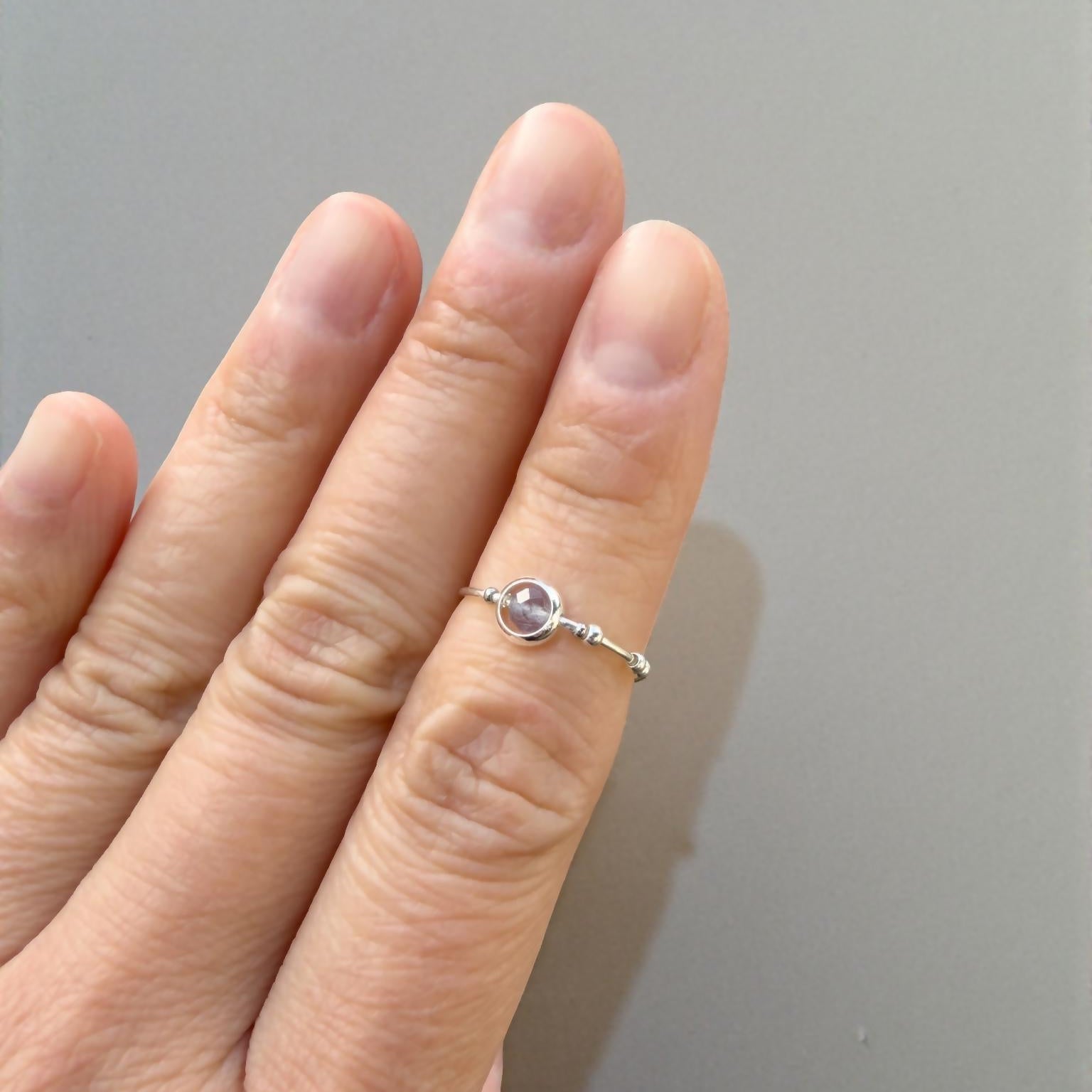 Iolite Gemstone Fidget Ring 08