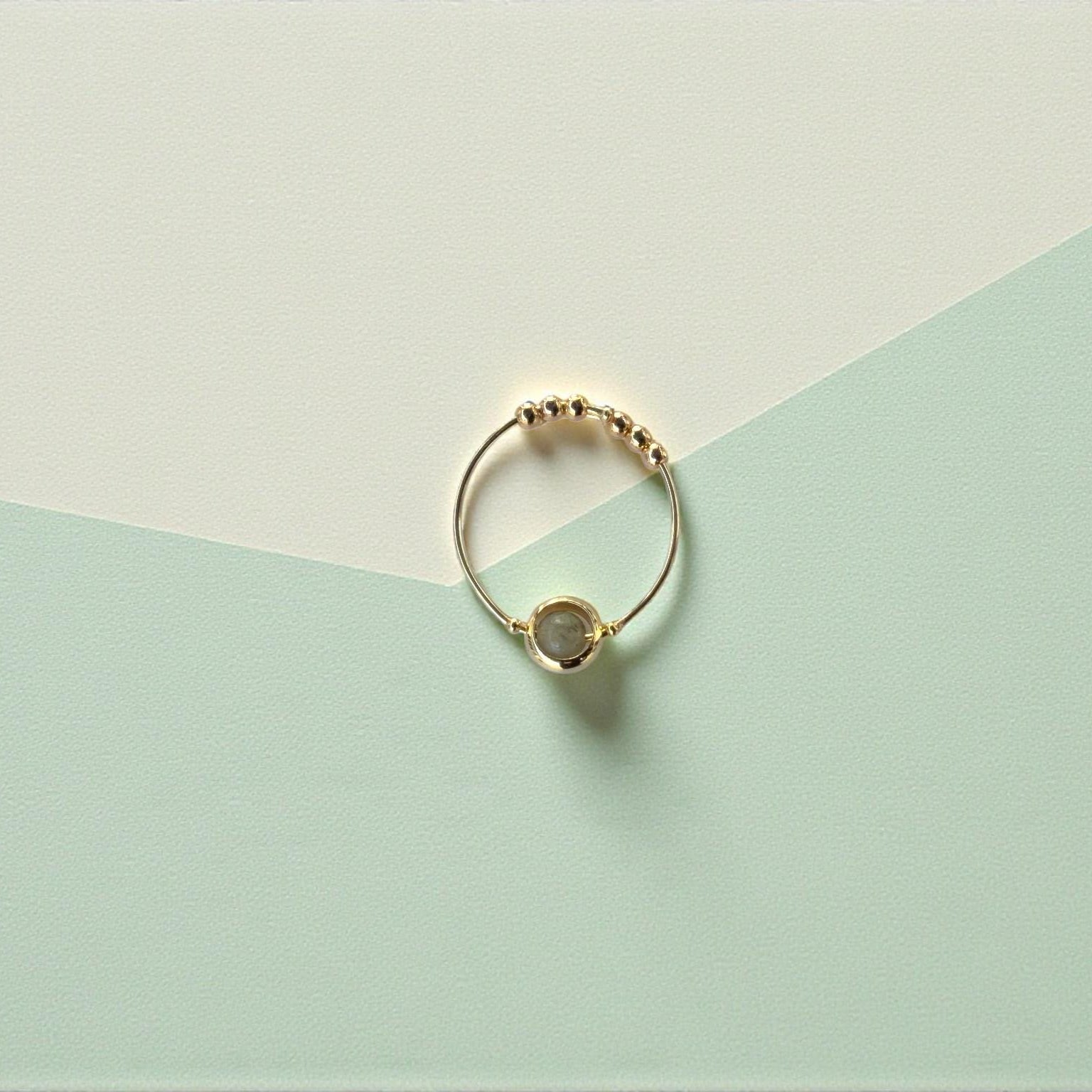 Labradorite Gemstone Fidget Ring 05