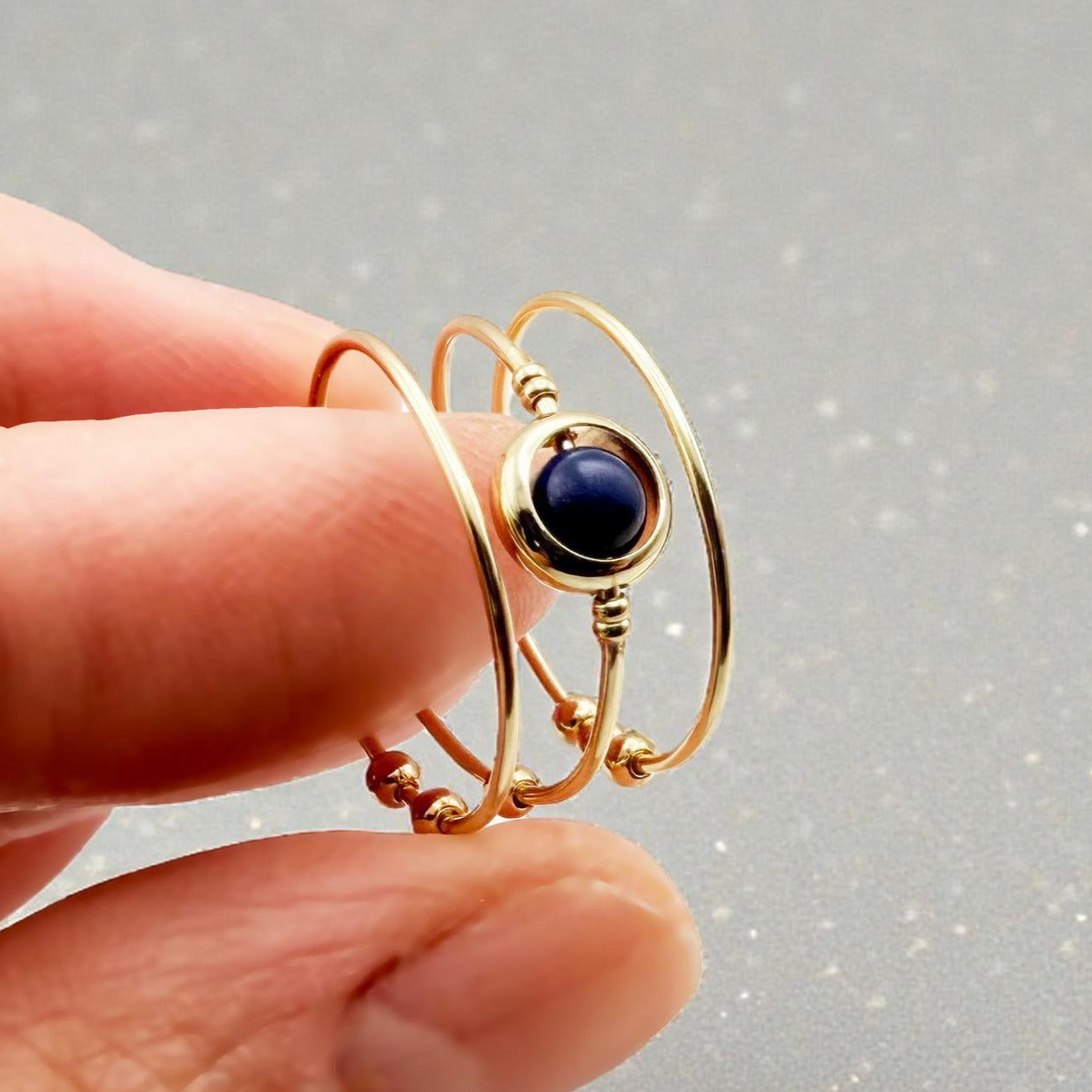 Lapis Lazuli Gemstone Fidget Ring