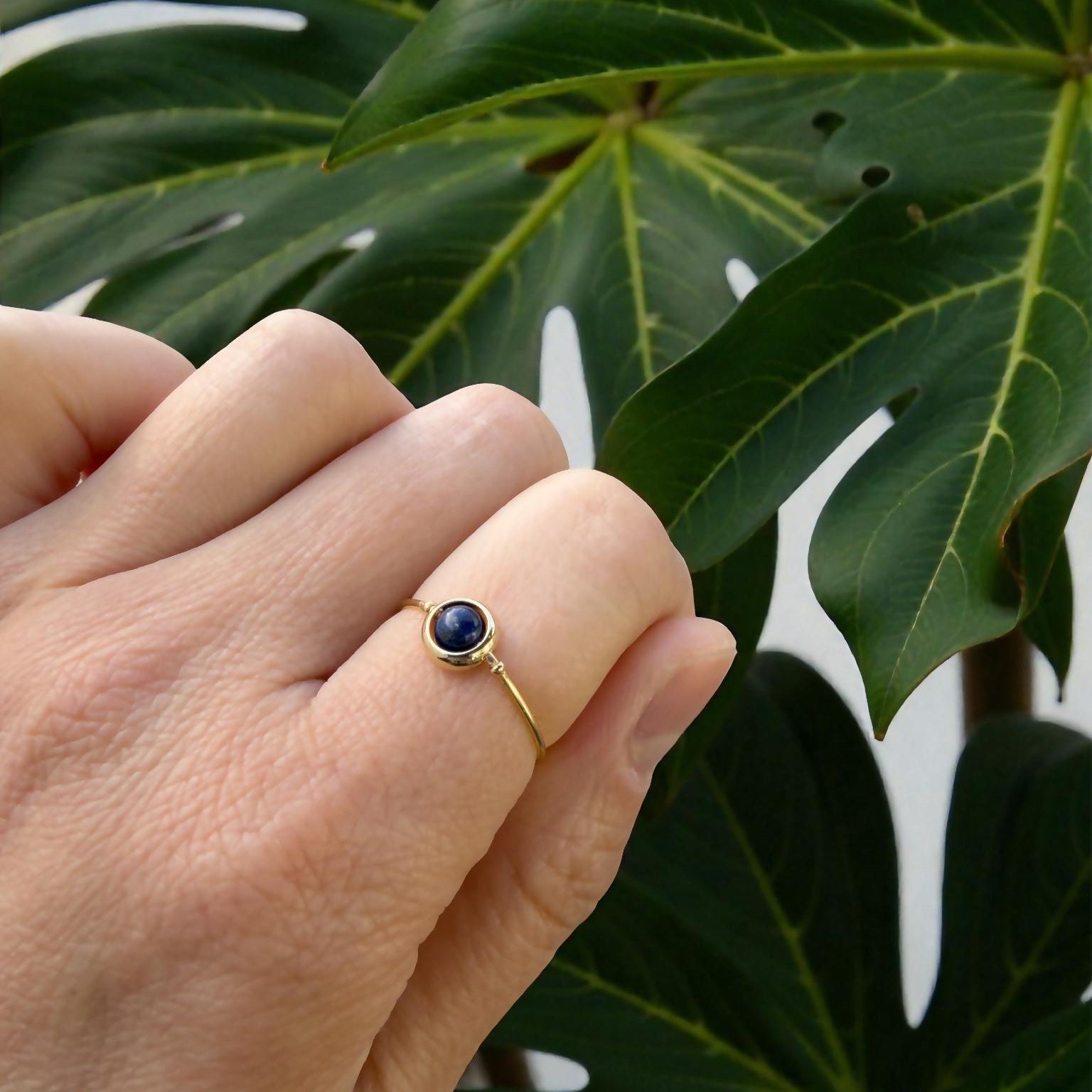 Lapis Lazuli Gemstone Stim Ring