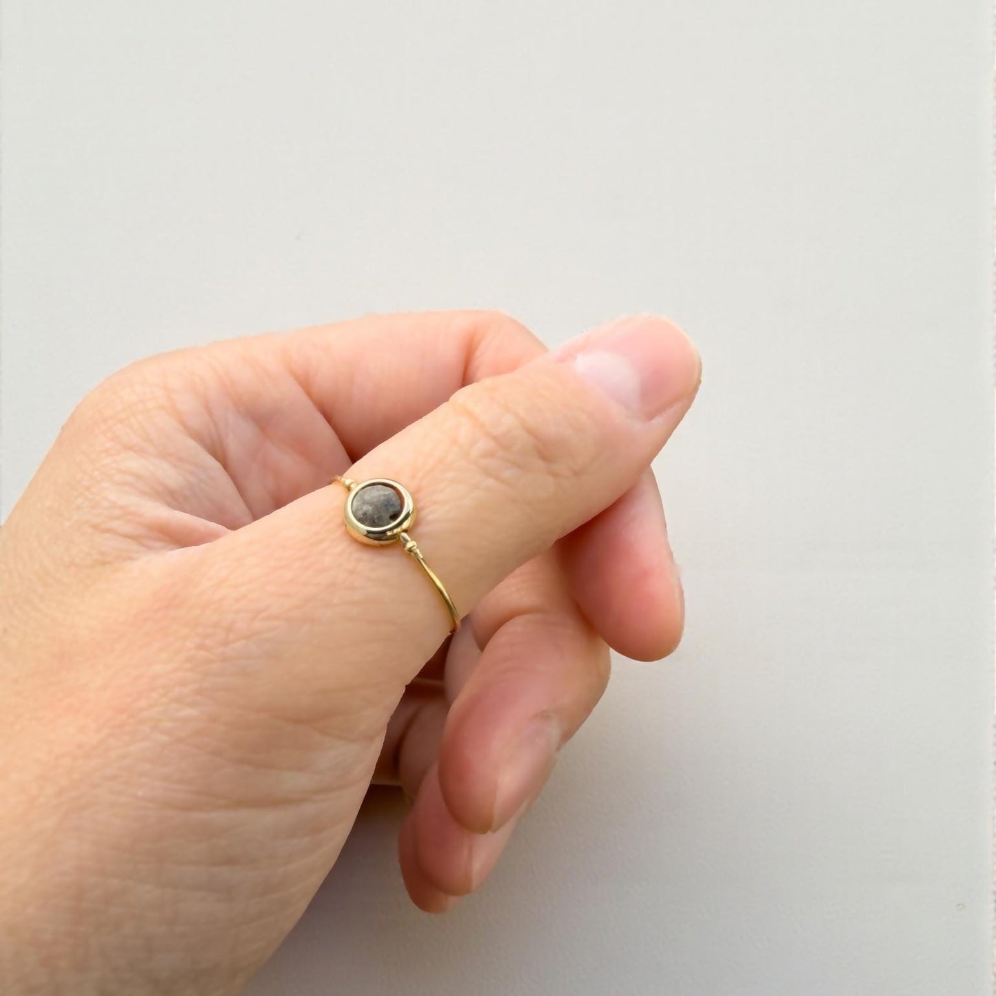 Matte Labradorite Gemstone Fidget Ring