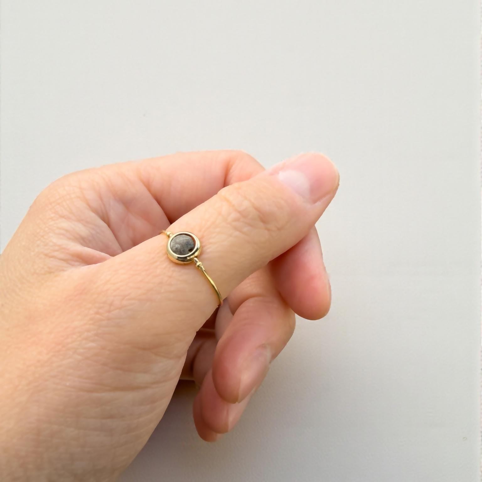 Matte Labradorite Gemstone Fidget Ring