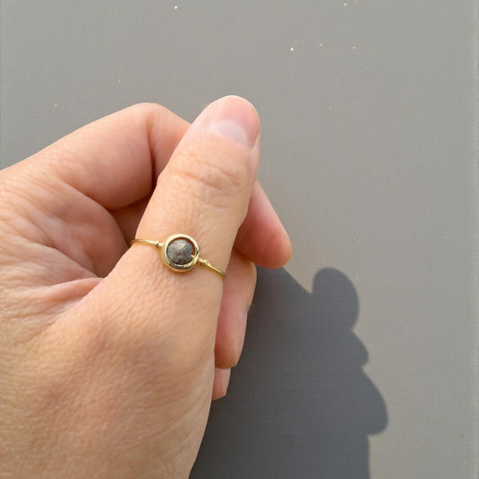 Matte Labradorite Gemstone Fidget Ring 01