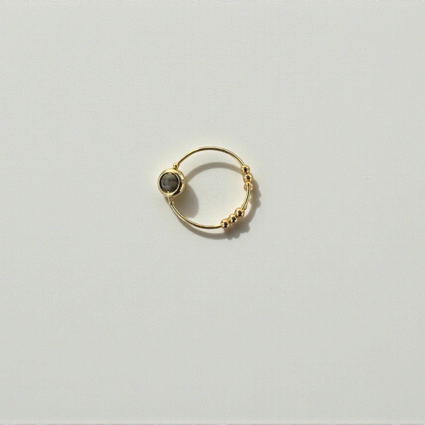 Matte Labradorite Gemstone Fidget Ring 05