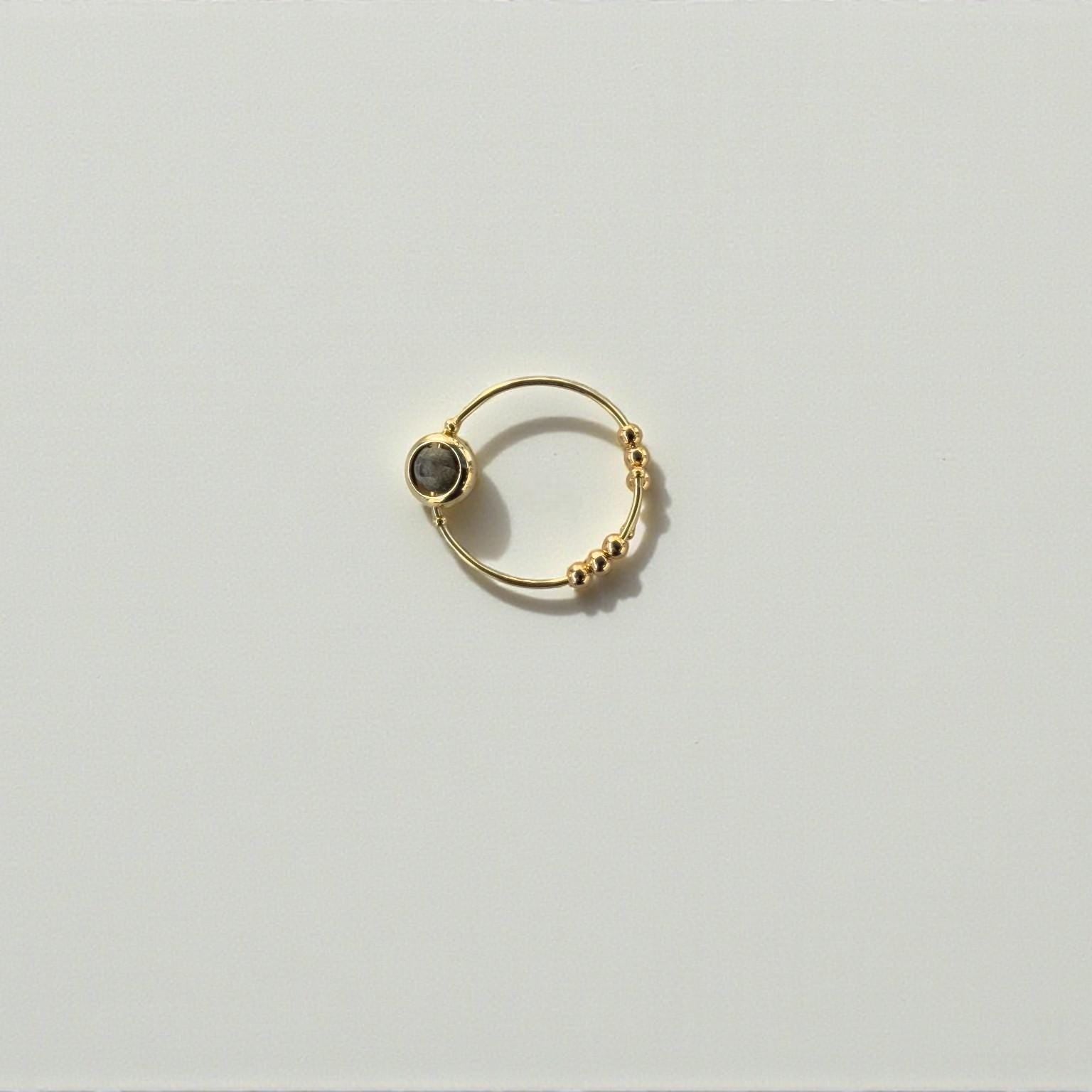 Matte Labradorite Gemstone Fidget Ring 05