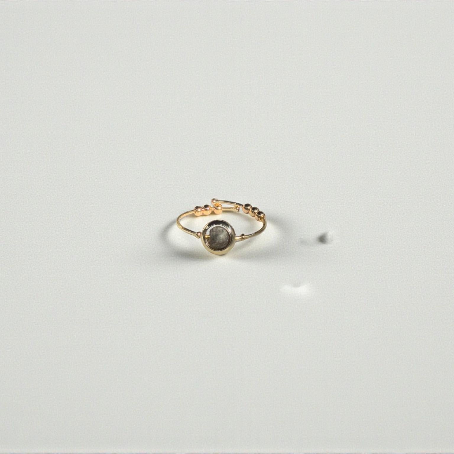 Matte Labradorite Gemstone Fidget Ring 06