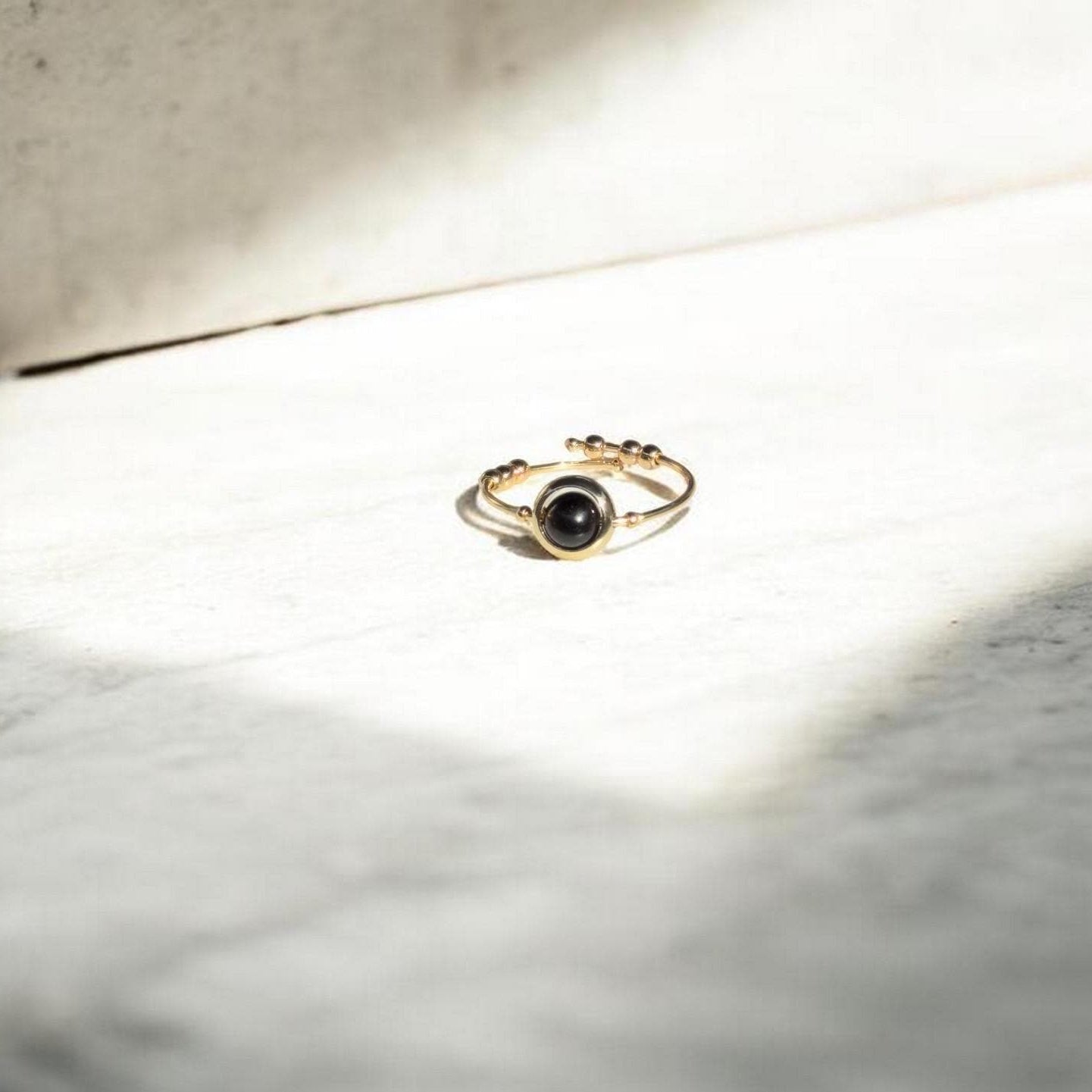 Obsidian Gemstone Fidget Ring