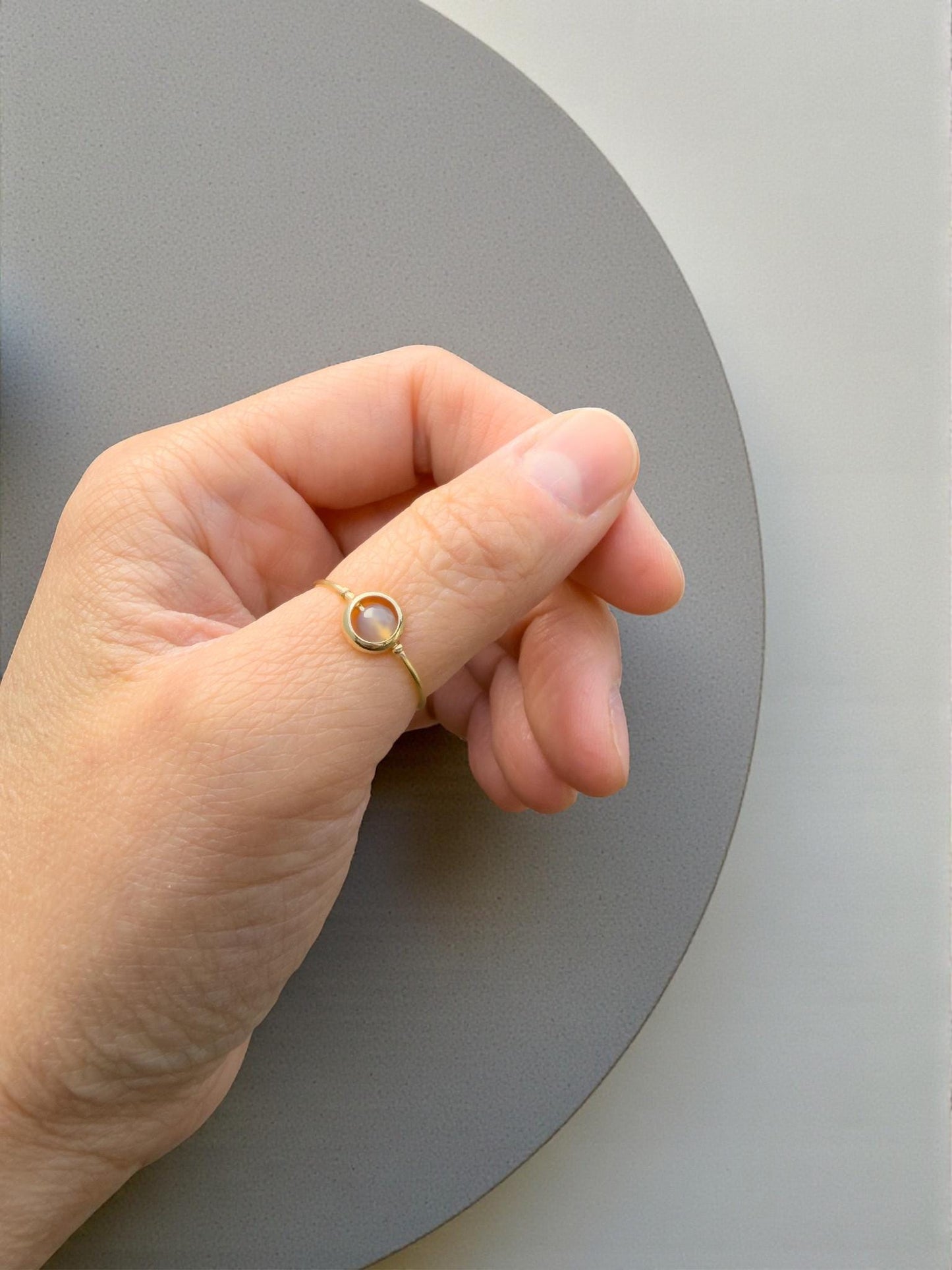 Gray Onyx Gemstone Fidget Ring
